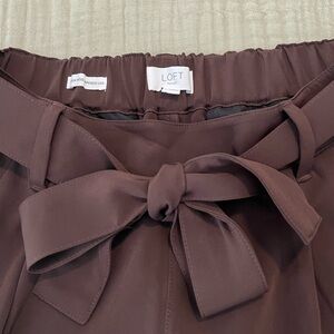 LOFT Oulet Chocolate Tie-Waist Trousers